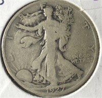 1927-S Walking Half Dollar VG
