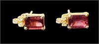 14Kt Garnet and Diamond Earrings