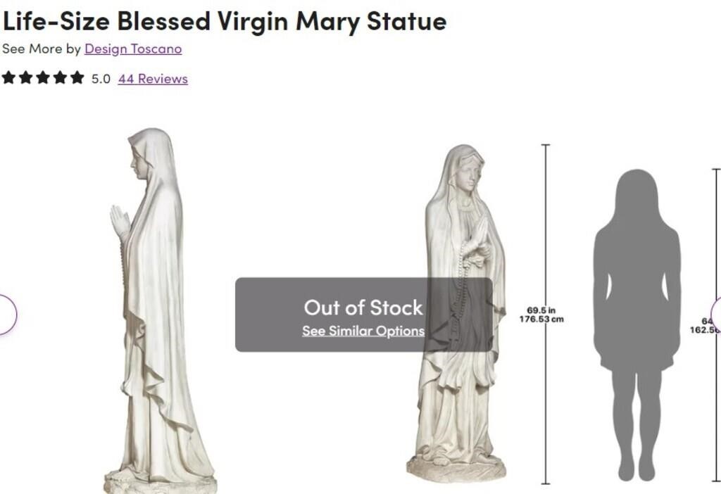 New Life-Size Blessed Virgin Mary Statue no damage