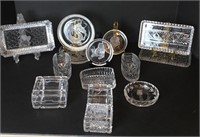 Assortment of Pressed and Etched Glass