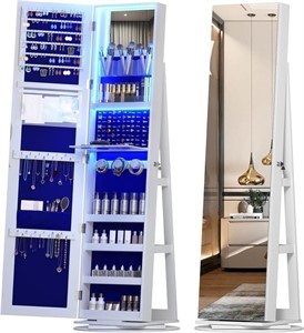 LED Jewelry Armoire with Full Length Mirror