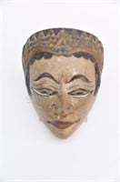 Indonesian Hand-Carved & Painted Signed Mask