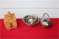 Shoe Shine Kit & Bowl, and Basket