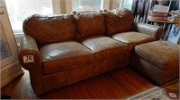 HERITAGE HOME LEATHER-LOOK SOFA 88 IN & MATCHING