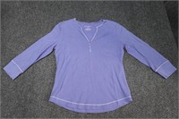 Eddie Bauer Purple Women's Henley Style Top Size M