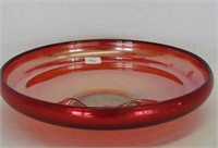 Stretch Glass rolled in 9" bowl - red