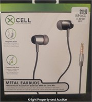 XCell Metal Earbuds 4ft Aluminum with In-Line Mic