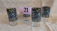 4PC DECORATIVE BEER GLASSES