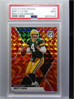 Brett Favre 2020 Mosaic Orange Reactive PSA 9