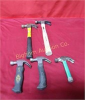 Claw Hammers Various Sizes 5 Pc Lot