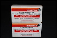 2 Boxes Caliber 38 Special 110 Grain Jacketed