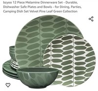 MSRP $50 12 Piece Melamine Dinnerware Set