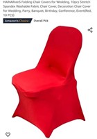 MSRP $58 10Pcs Red Folding Chair Covers