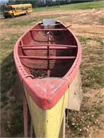 26' WOODEN FREIGHTER CANOE, MADE FOR RIVERS,