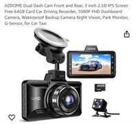 AZDOME Dual Dash Cam Front and Rear