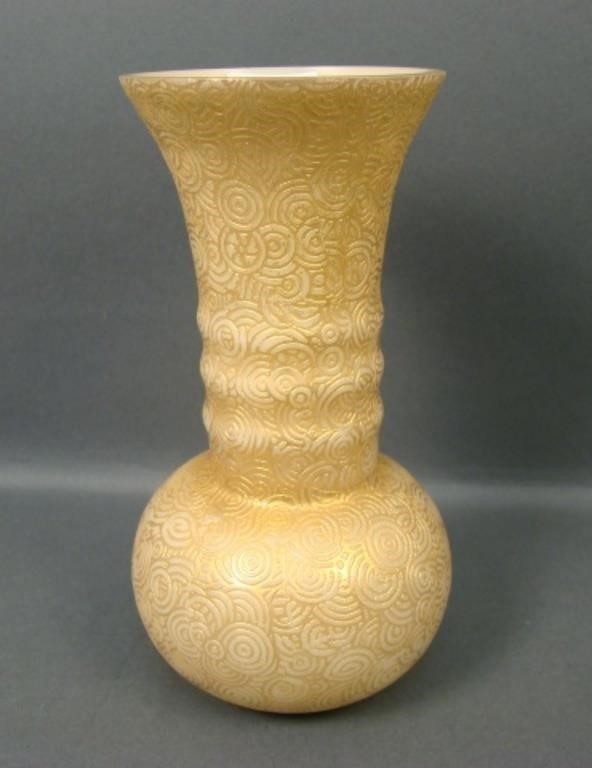 Consol. Gold/Custard L'Ora 3 Ring Trumpet Vase.