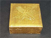 ITALIAN FORENTINE SQUARE BOX WITH HINGED LID