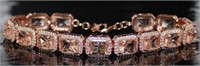 Emerald Cut 25.30 ct Pink Morganite Bracelet