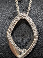 $240 Silver Diamond Necklace (~weight 3.4g)