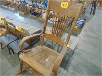Vintage/Antique Wood and Wicker Rocking Chair