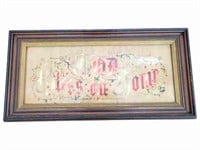 Antique Framed Paper Punch Needlepoint