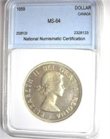 1959 Dollar NNC MS64 Canada