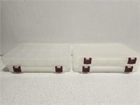 Lot of 4 plastic storage boxes