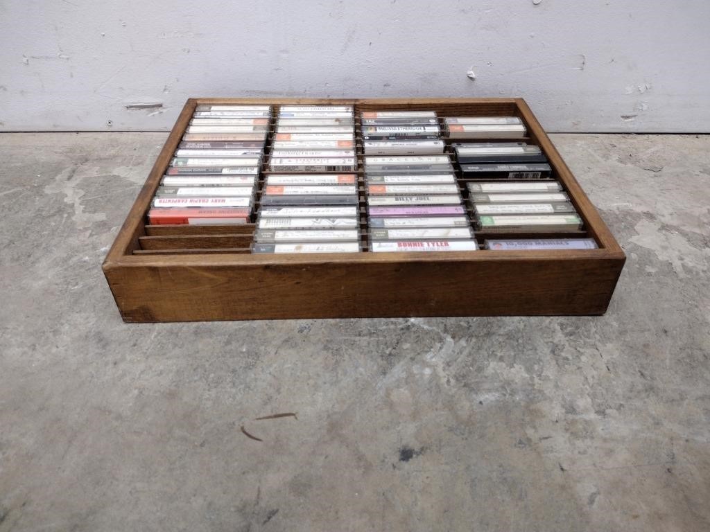 Cassette Tapes in Wood Case