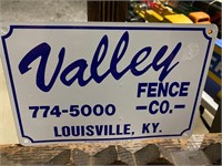 Vintage VALLEY Fence Company Metal Sign