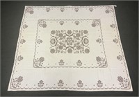 Hand crafted Cross Stitch coverlet In daisy