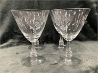 Vintage set of 4 Etched Crystal Glassware