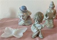 703 - BUTTERFLY DISH & FIGURINES