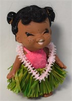 Vintage Hawaiian Hula Girl Doll Lei 6" Tall