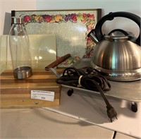 6 pcs Electric Skillet, Teapot,Warming Tray,
