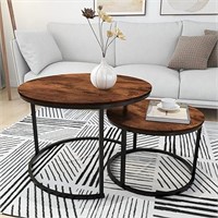 USED - Round Nesting Coffee Table Modern Nesting S