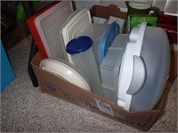 Box w/Many Tuppeerware Containers