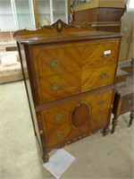 Two over Two Mahogany chest on bun feet with backs