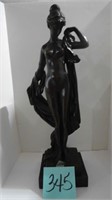 Woman Bronze Sculpture on Marble Base
