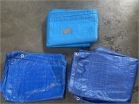 (3) tarps blue