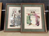 Norman Rockwell Framed Needlepoints.