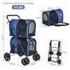 $113  Costway 4-in-1 Double Pet Stroller - Blue