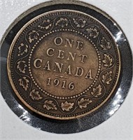 1916 Canadian Large One Cent Coin