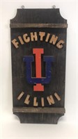 Vintage Wooden Fighting Illini Sign