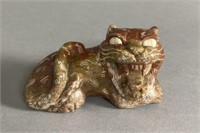 Chinese Soapstone Hand Carved Cat Sculpture