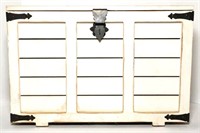 Wooden Slat Style Hinged Lid Chest