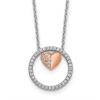 Sterling Silver  Crystal Heart Necklace