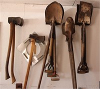 hand tools on north garage wall