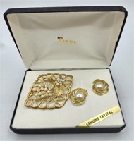 Vintage Tacoa Genuine Crystal Jewelry Set In