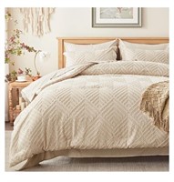 3 Pc King Size Tufted Comforter & 2 Pillow Shams,