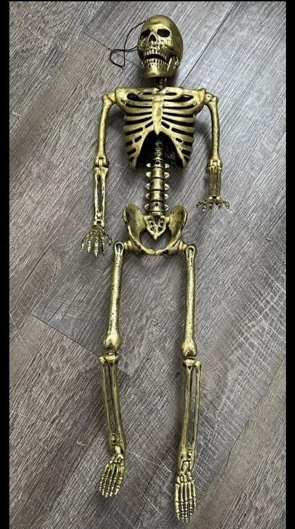 Hyde & Eek Posable Life-Size Gold Skeleton
